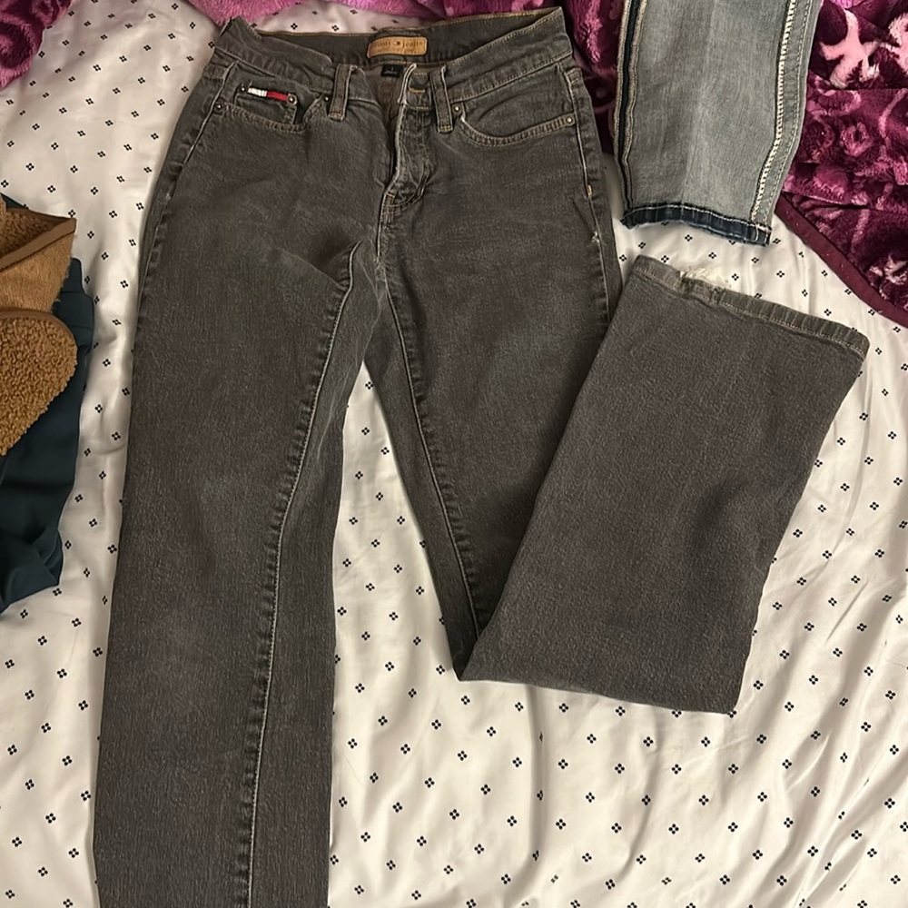 Size 1, flared jeans, grey